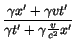 $\displaystyle {\gamma x' + \gamma v t'\over \gamma t' +\gamma {v\over c^2} x'}$